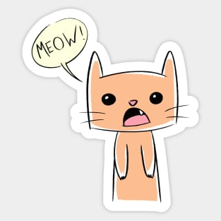 meow, cute cat Sticker